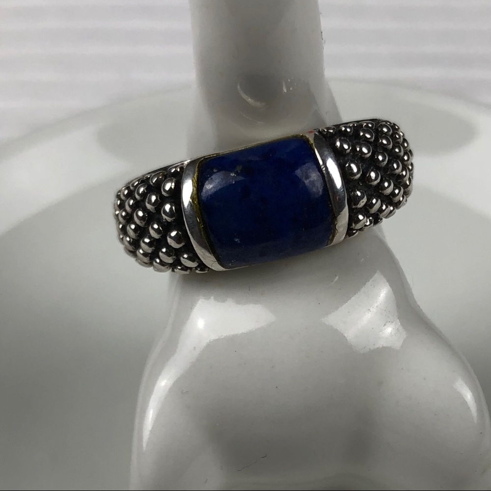 Sterling Silver Ring with Lapis Accent